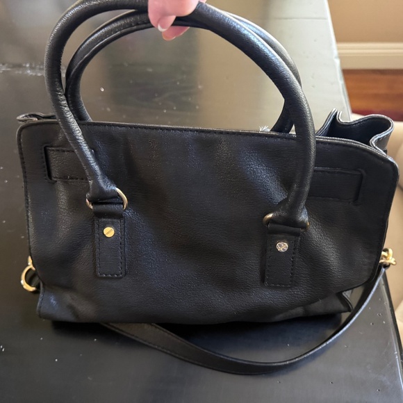 Michael Kors Lock Black/Gold Hardware Leather Satchel Shoulder Bag - Picture 3 of 11